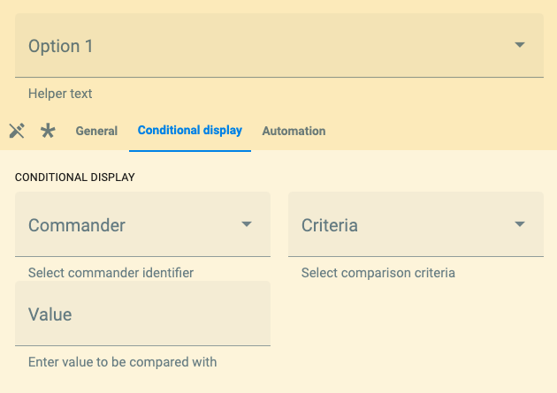 conditional display
