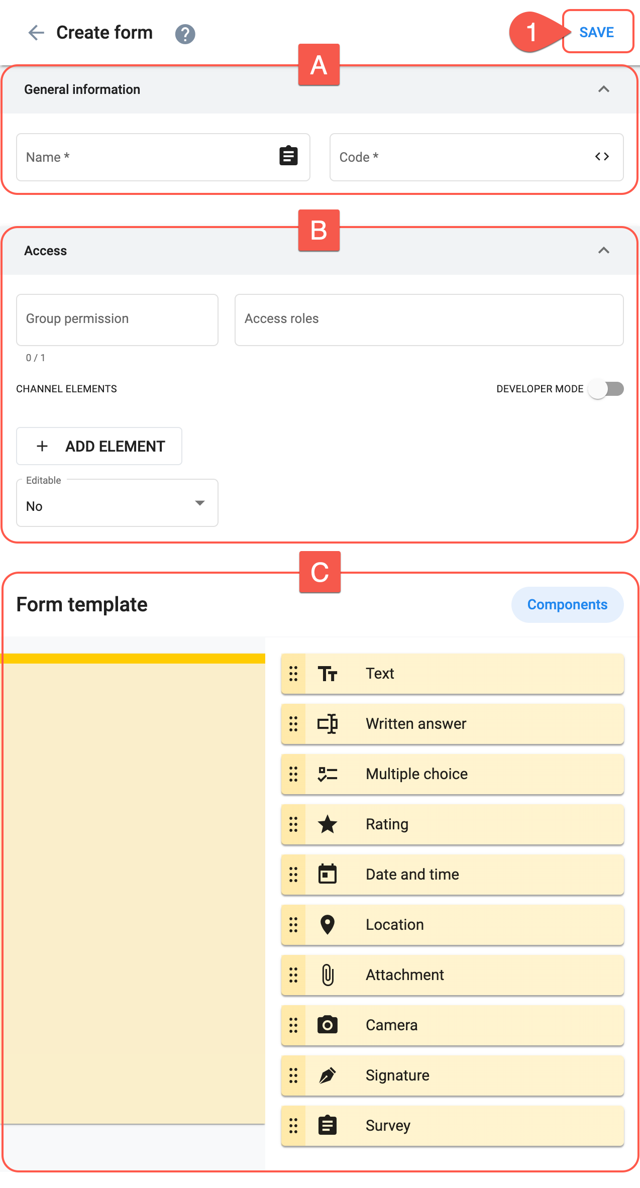 access survey section