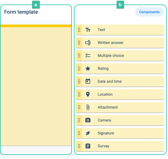 template and components