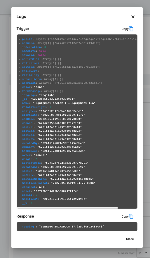 task log sample