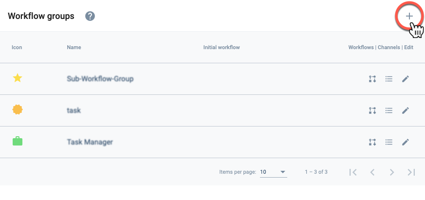 create new workflow group