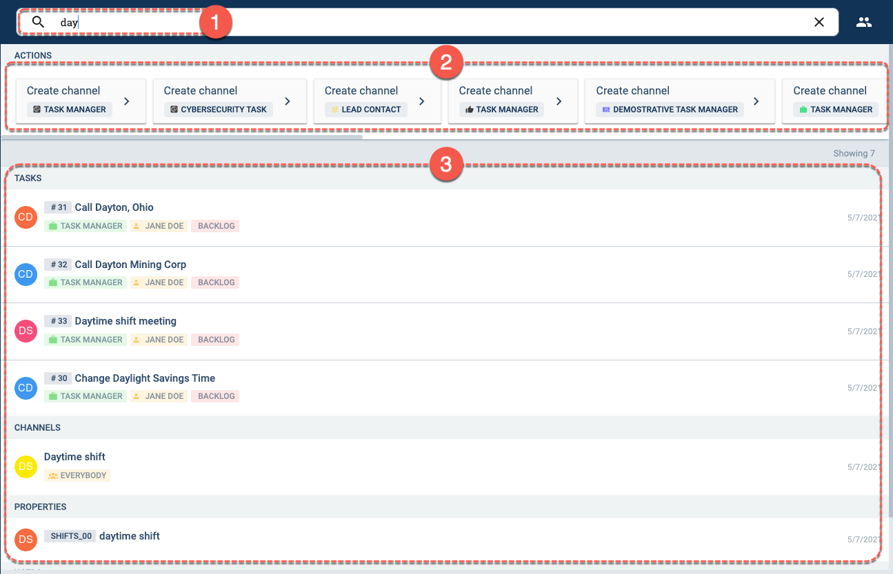 global search window