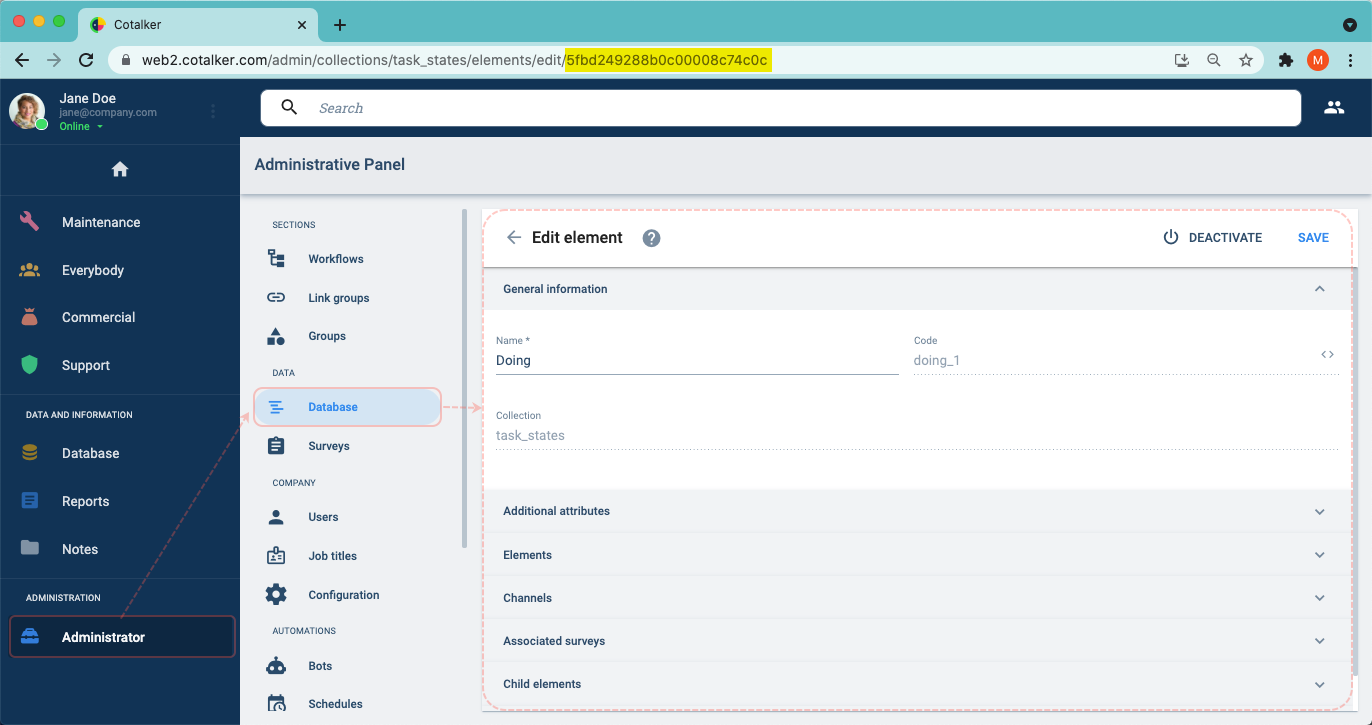 admin section