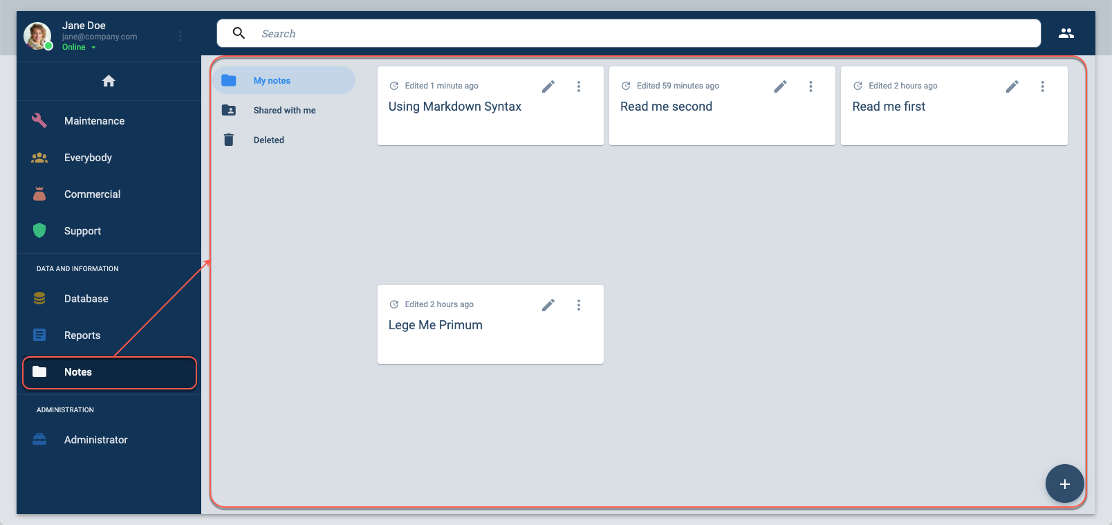 accessing notes