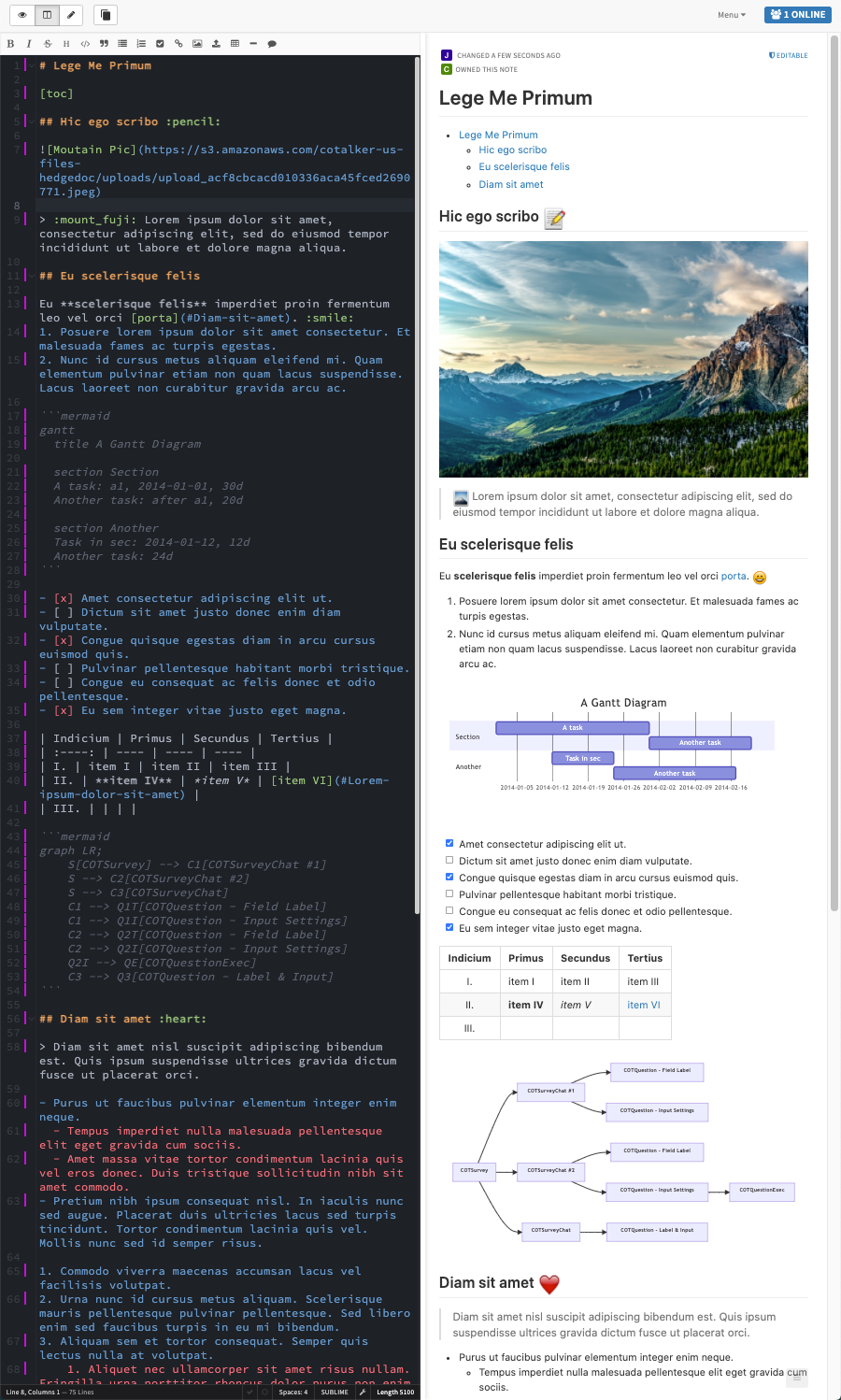 markdown example