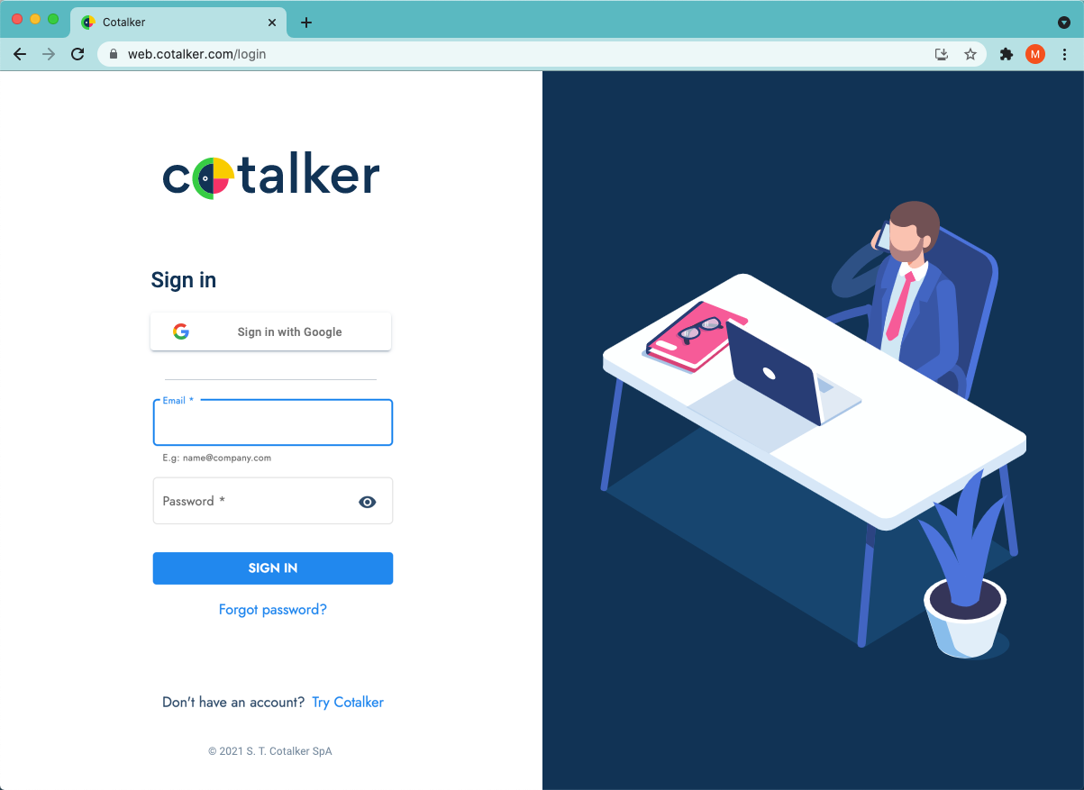 log in