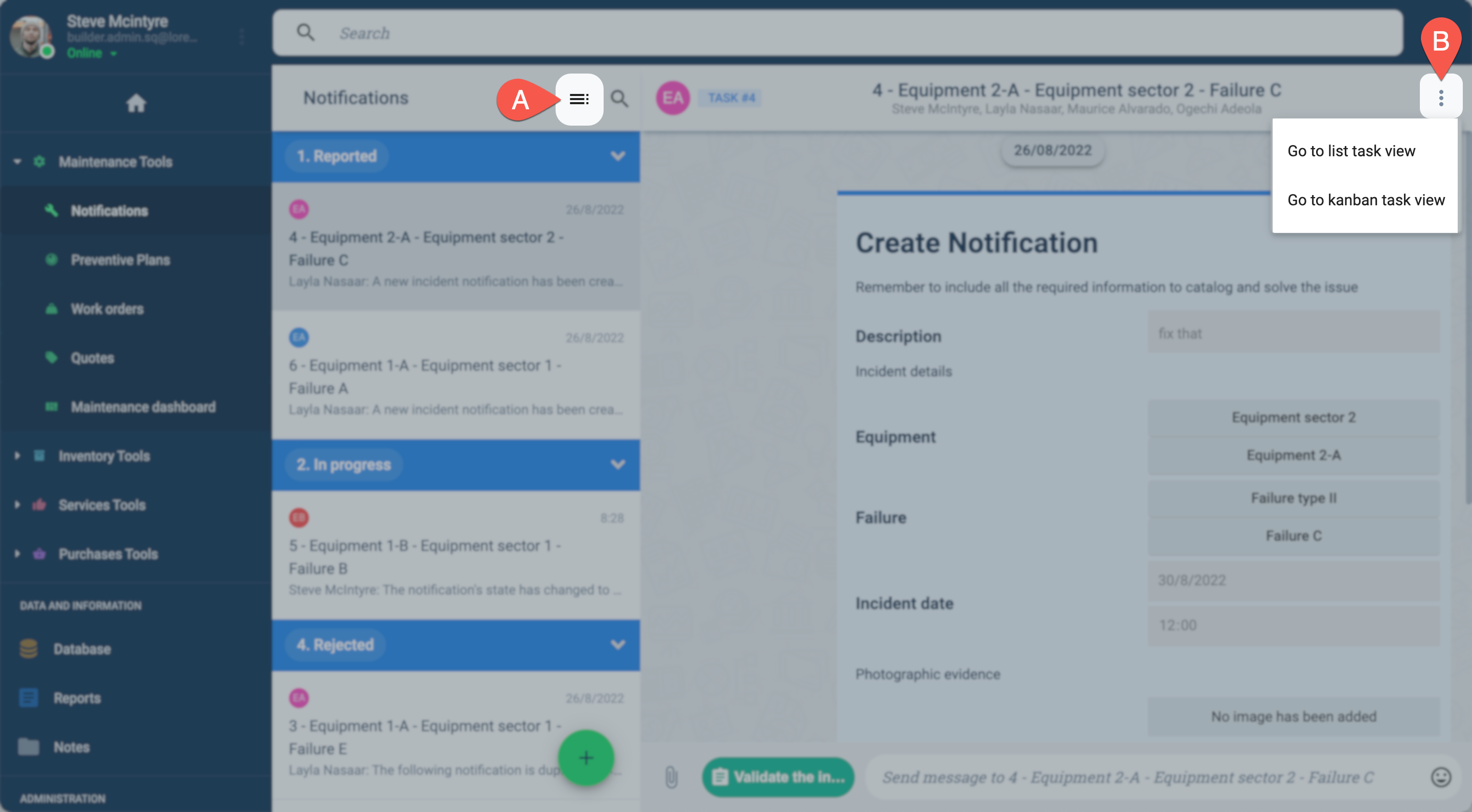 task button