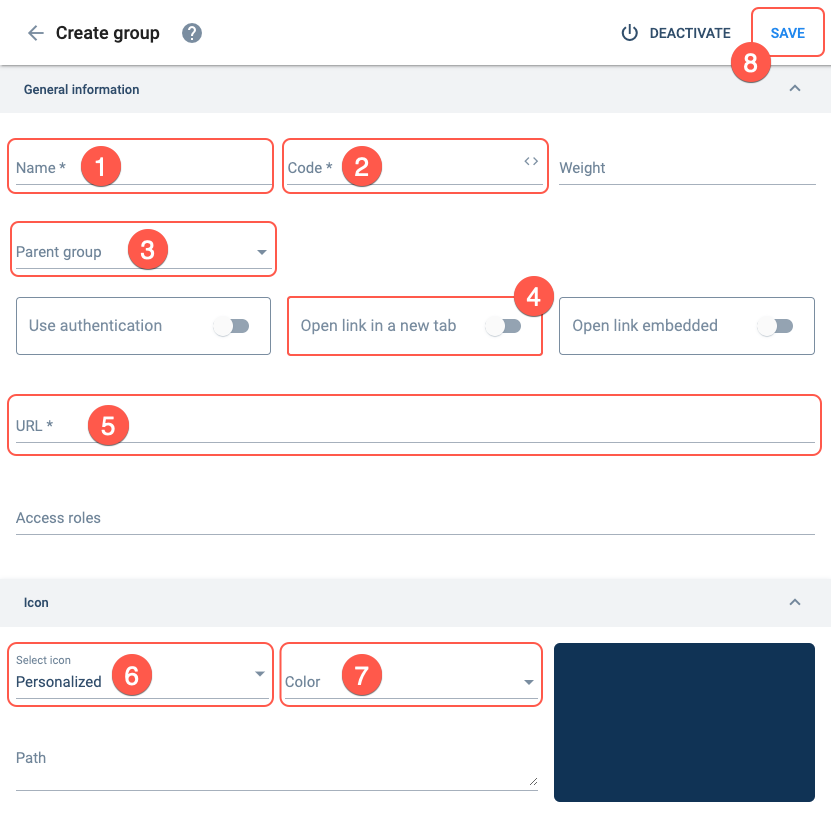 link group section