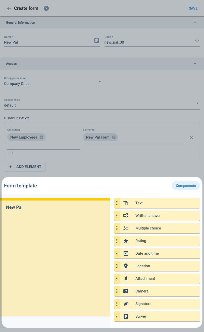 form template