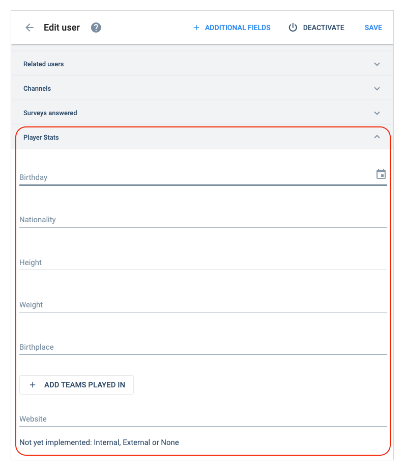 additional fields