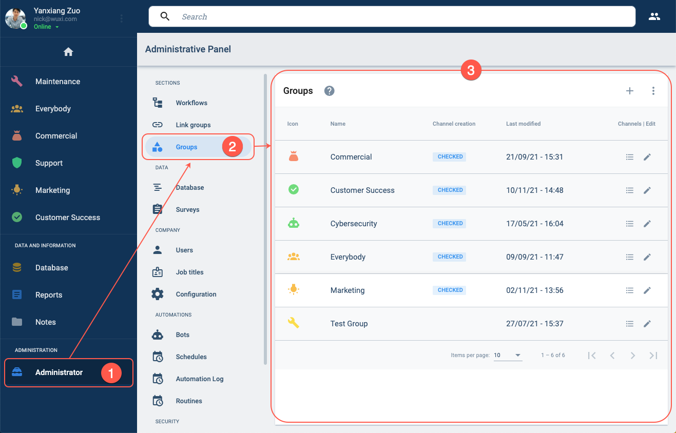 accessing groups