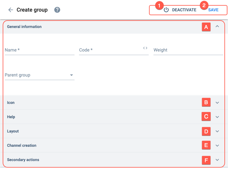 group settings panel