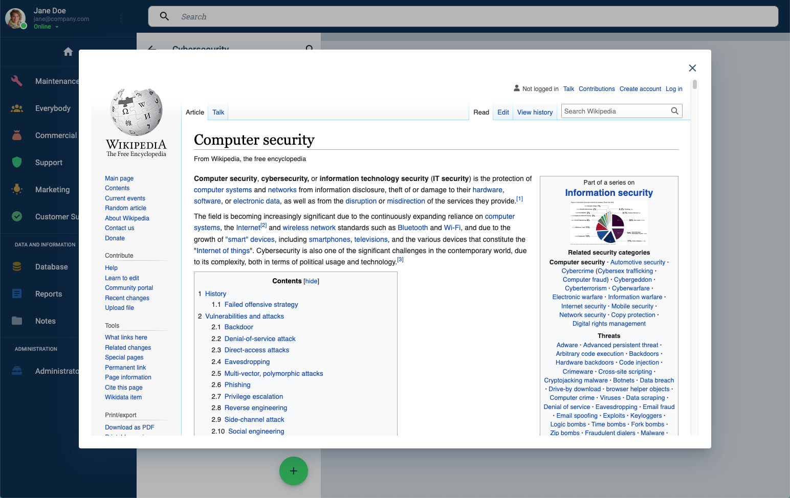link group pop-up window