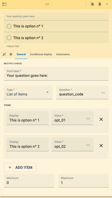 list of items