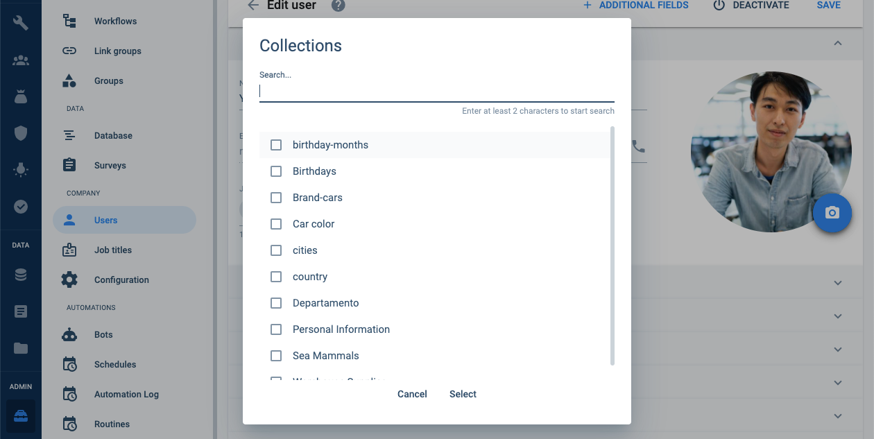 choose additional fields