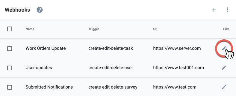 edit webhooks