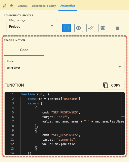 automation tab