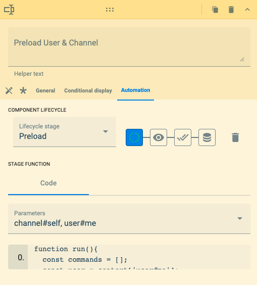 preload user and channel