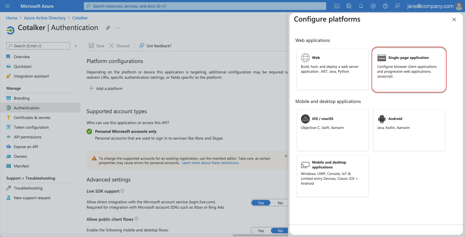 single-page app
