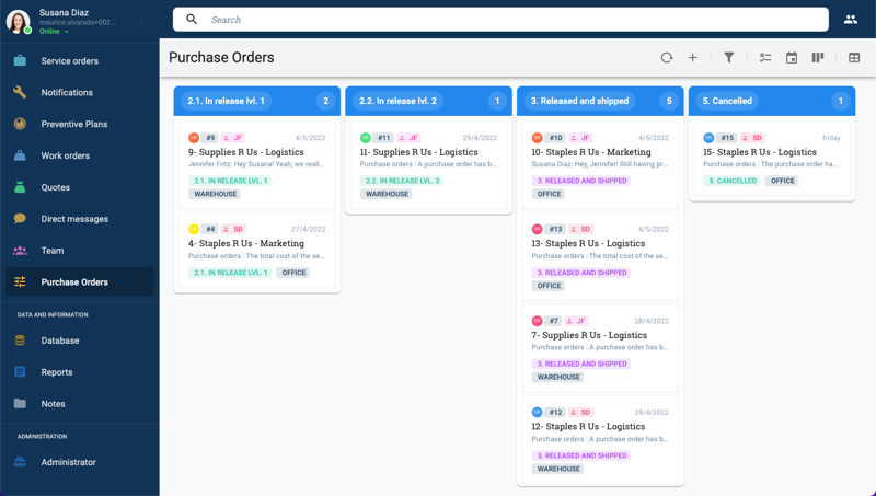kanban button