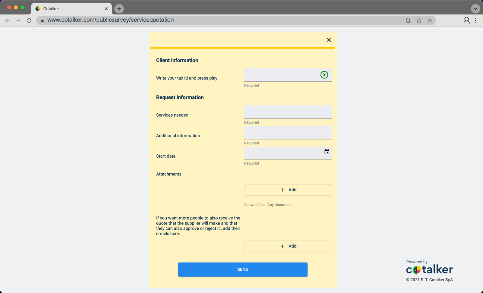 request form