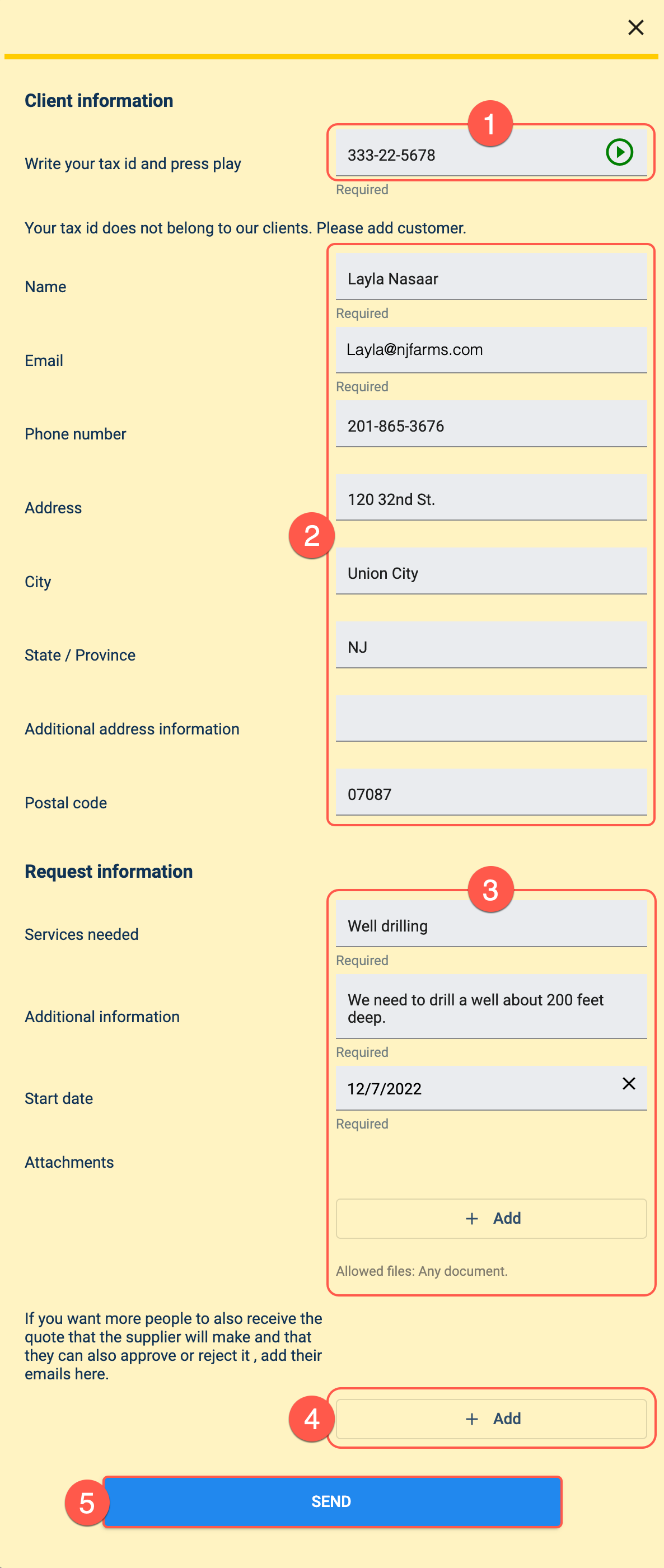 request form