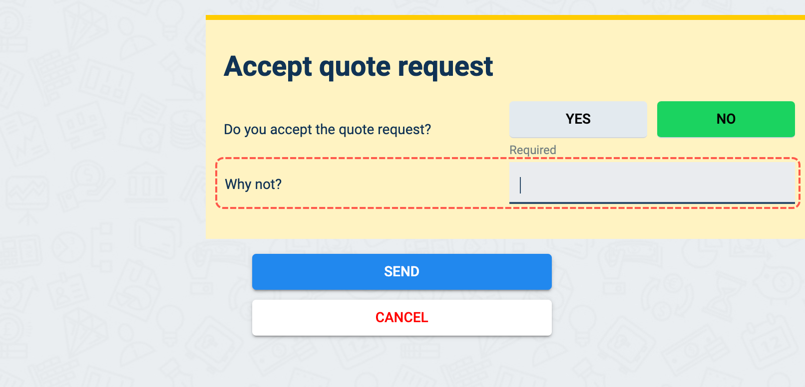 acceptance form