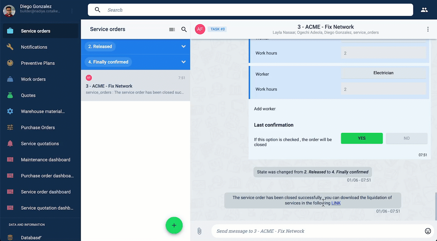 create service order